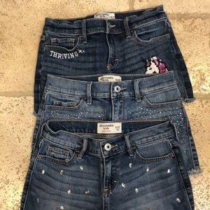 Lot of 3 A&F girls denim shorts 11/12